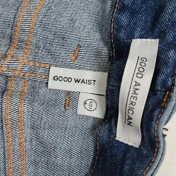 Good American Good Waist Distressed Skinny Ankle Jeans Blue476 - Picture 11 of 14